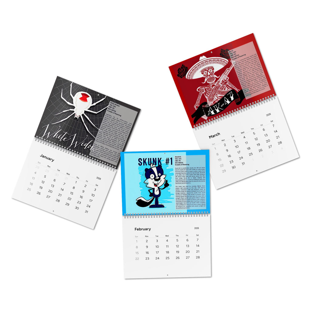Cannabis Strain Calendar — 12-Month Wall Calendar with Premium Artwork